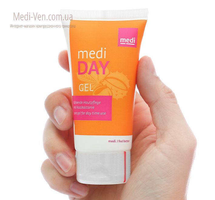 ДНЕВНОЙ противоварикозный гель для ухода за кожей с конским каштаном medi day gel 50 мл - Германия